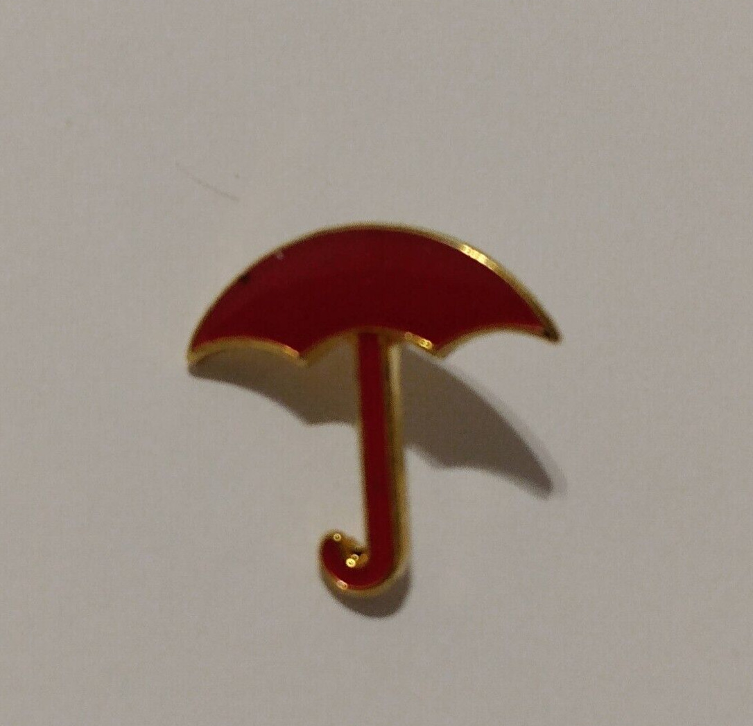 Tiny Red Umbrella Tack Tie Lapel Pin