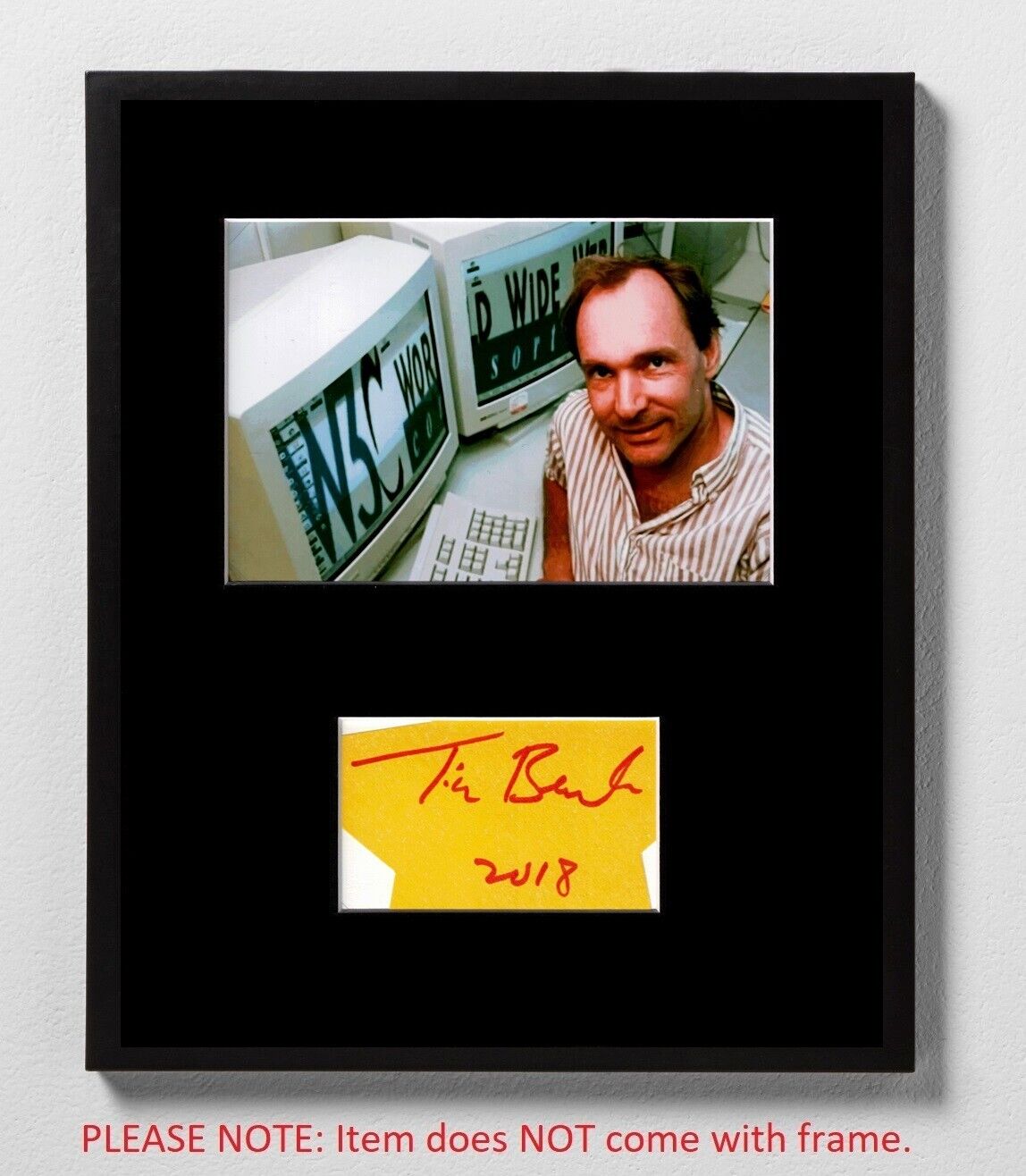 Tim Berners-Lee HAND SIGNED Matted Cut & Photo World Wide Web Internet Autograph