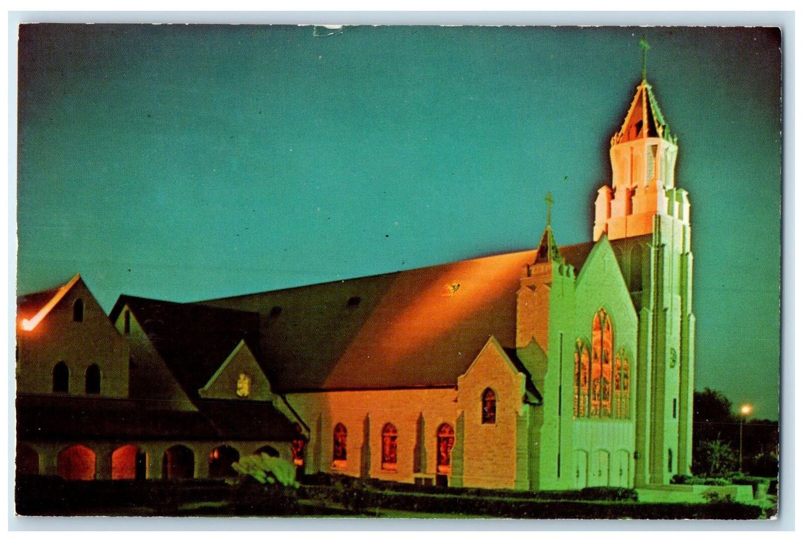 c1960s The Illuminated Shrine Of Our Lady Of San Juan San Juan Texas TX Postcard