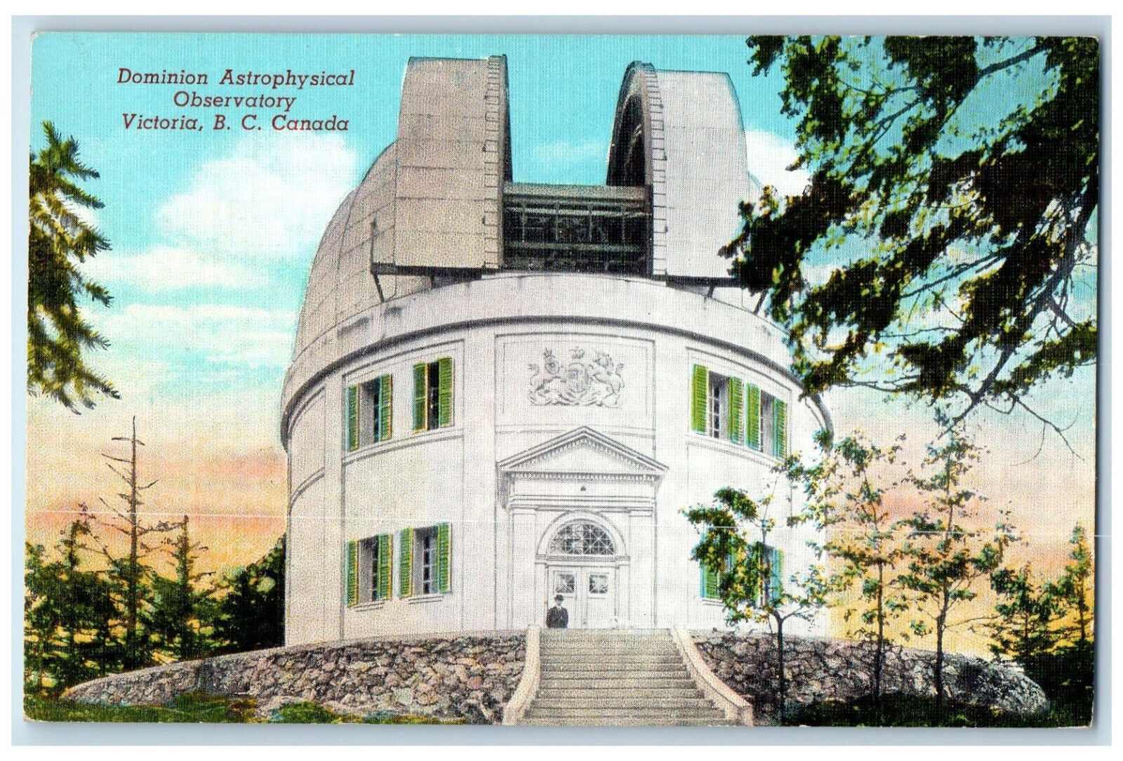 Victoria BC Canada Postcard Dominion Astrophysical Observatory c1940\'s