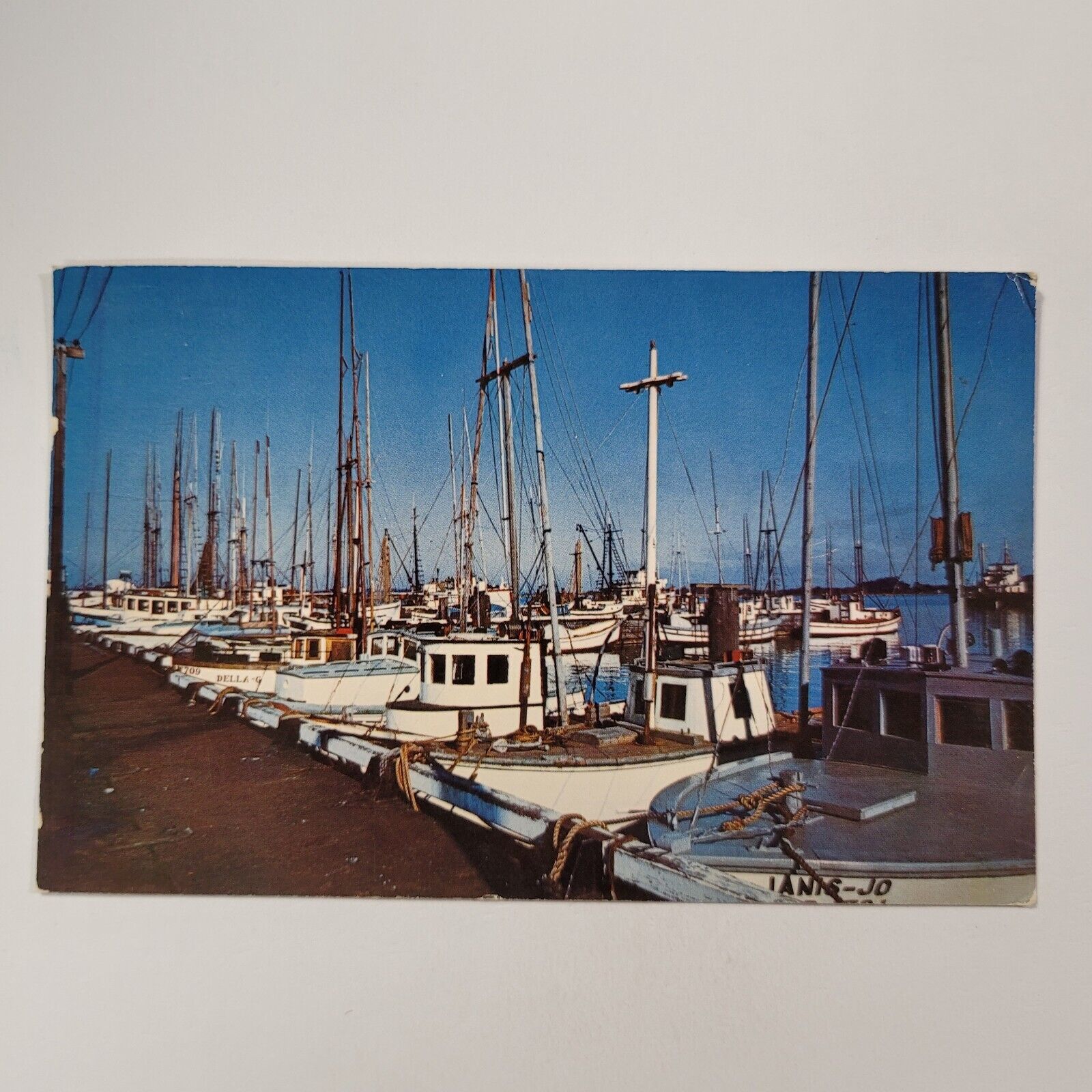 Boat Basin Marina Eureka California Humboldt Bay Vintage Chrome Postcard US 101