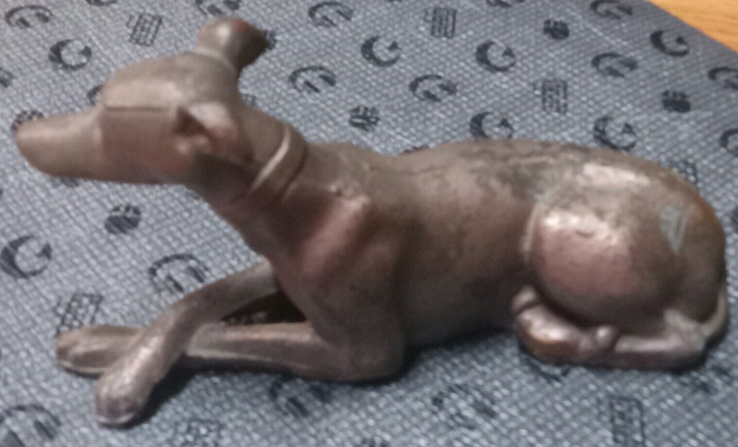 Antique vintage Copper/brass Greyhound or Whippet dog figurine