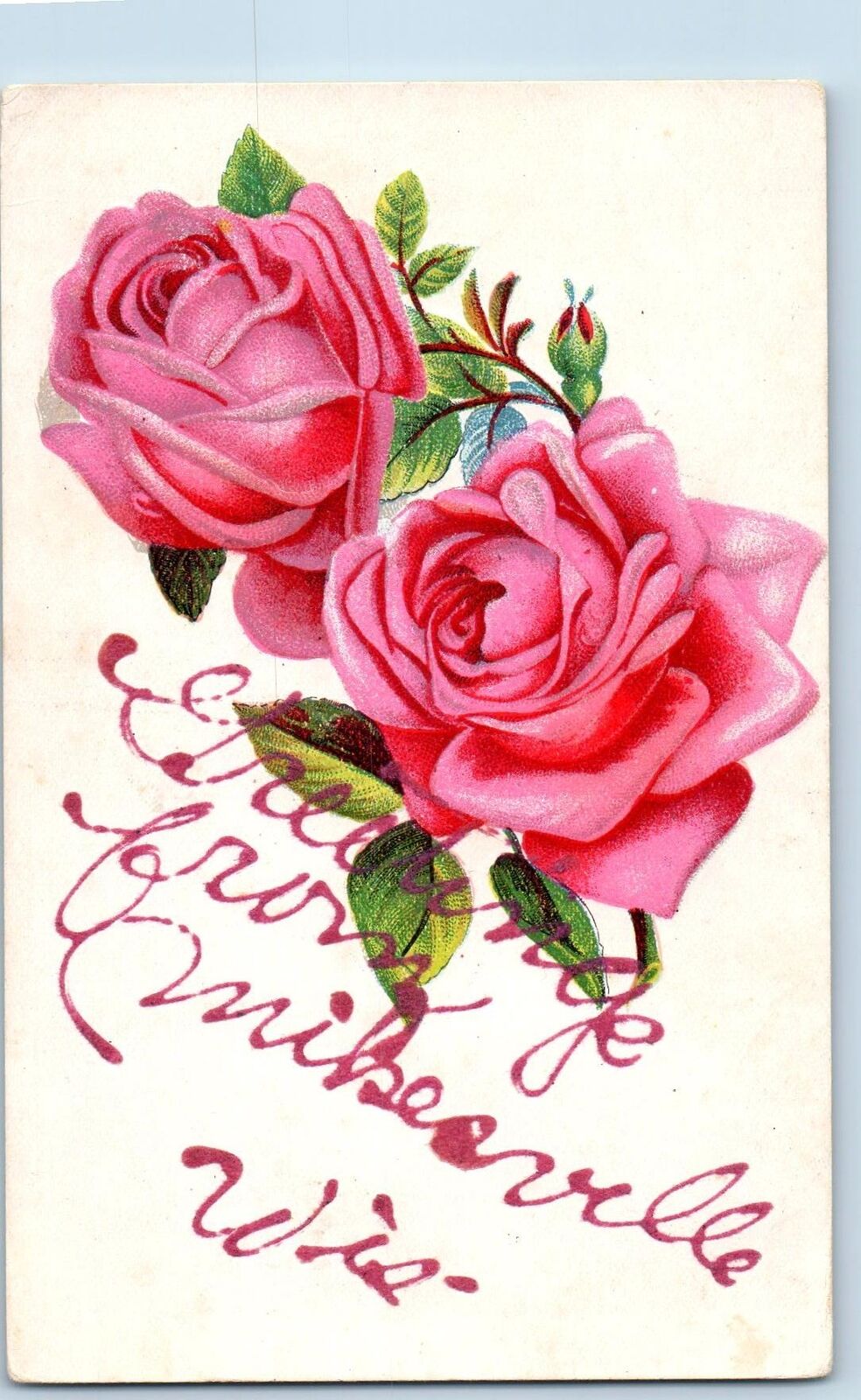 c1950's Greetings From Mikesville Red Rose Wisconsin Correspondence DPO Postcard