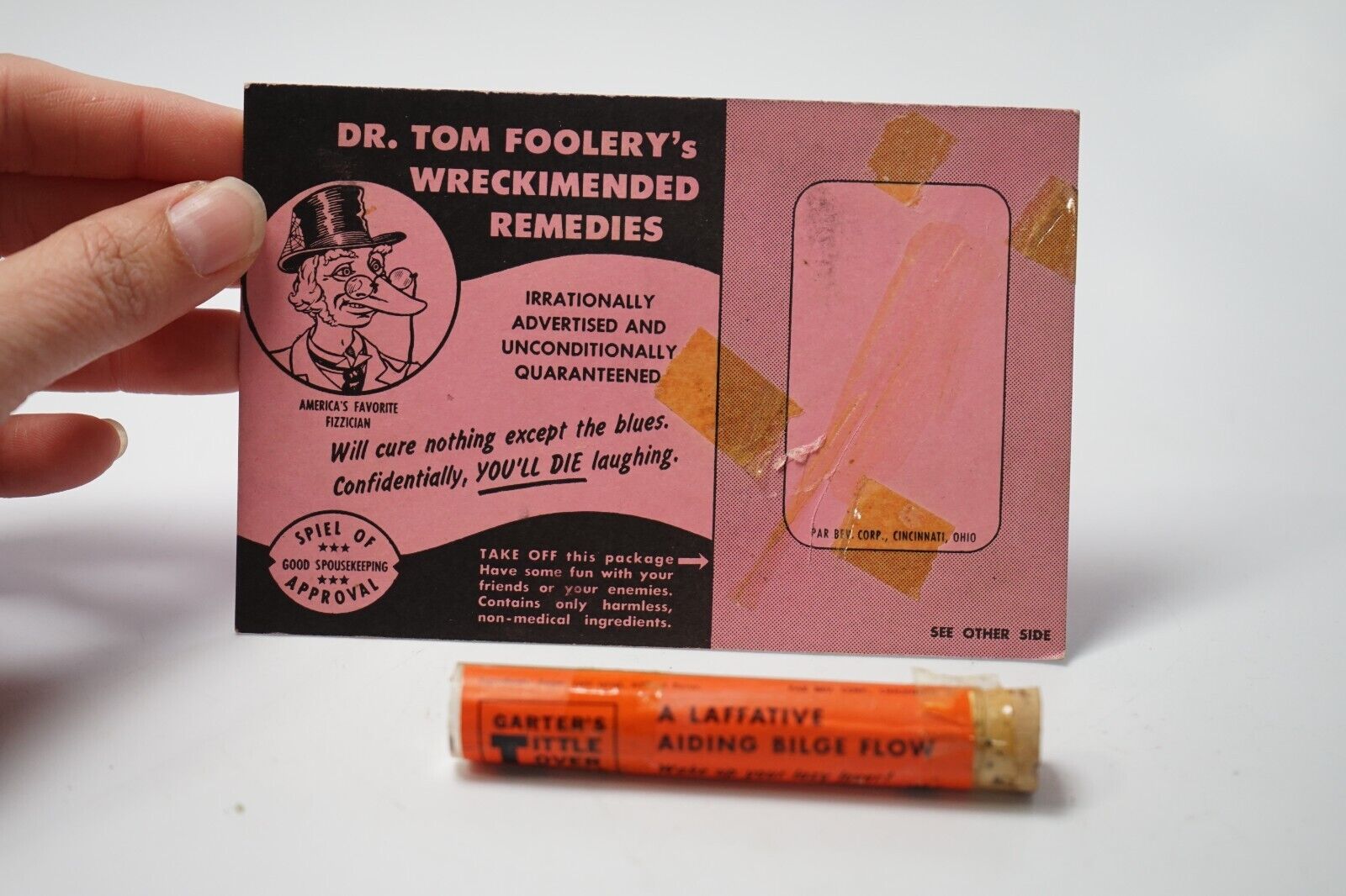 VTG Gag Gift Dr. Tom Foolery's Wreckimended Remedies Garter's Little Lover Pills