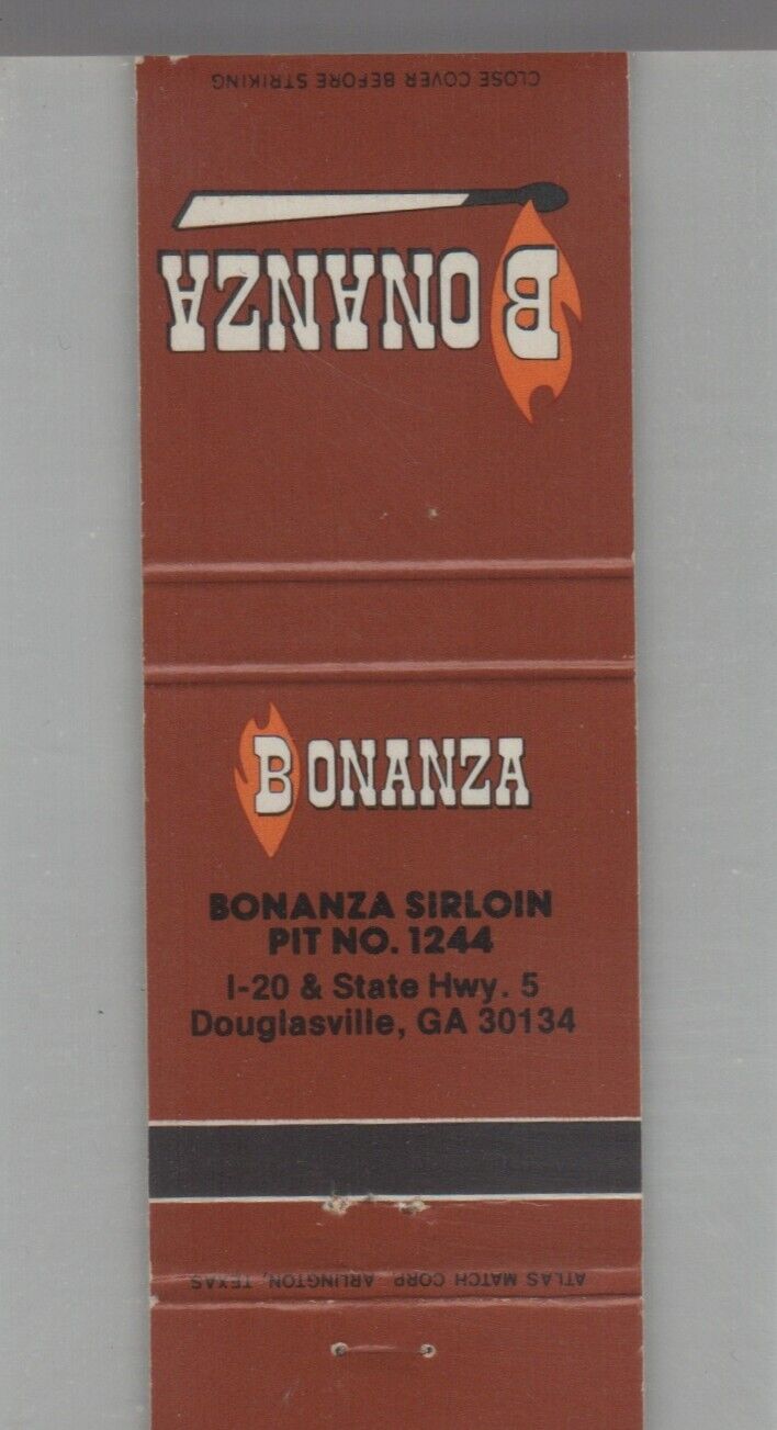 Matchbook Cover - Bonanza Sirloin Pit #1244 Douglasville, GA