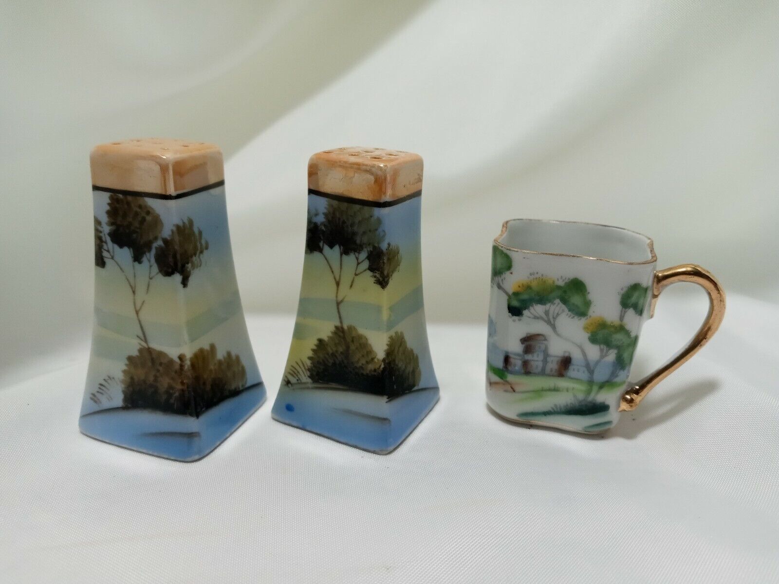 Vintage Noritake Style Salt and Pepper Shakers and Toothpick Holder