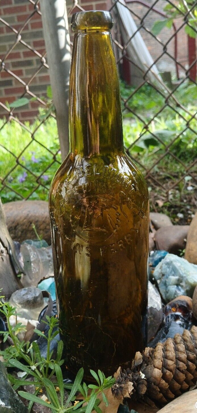 The Belmont Brewing Co. Yellow (Most Rare Out Of 5 Colors) Beer Bottle. 1890's