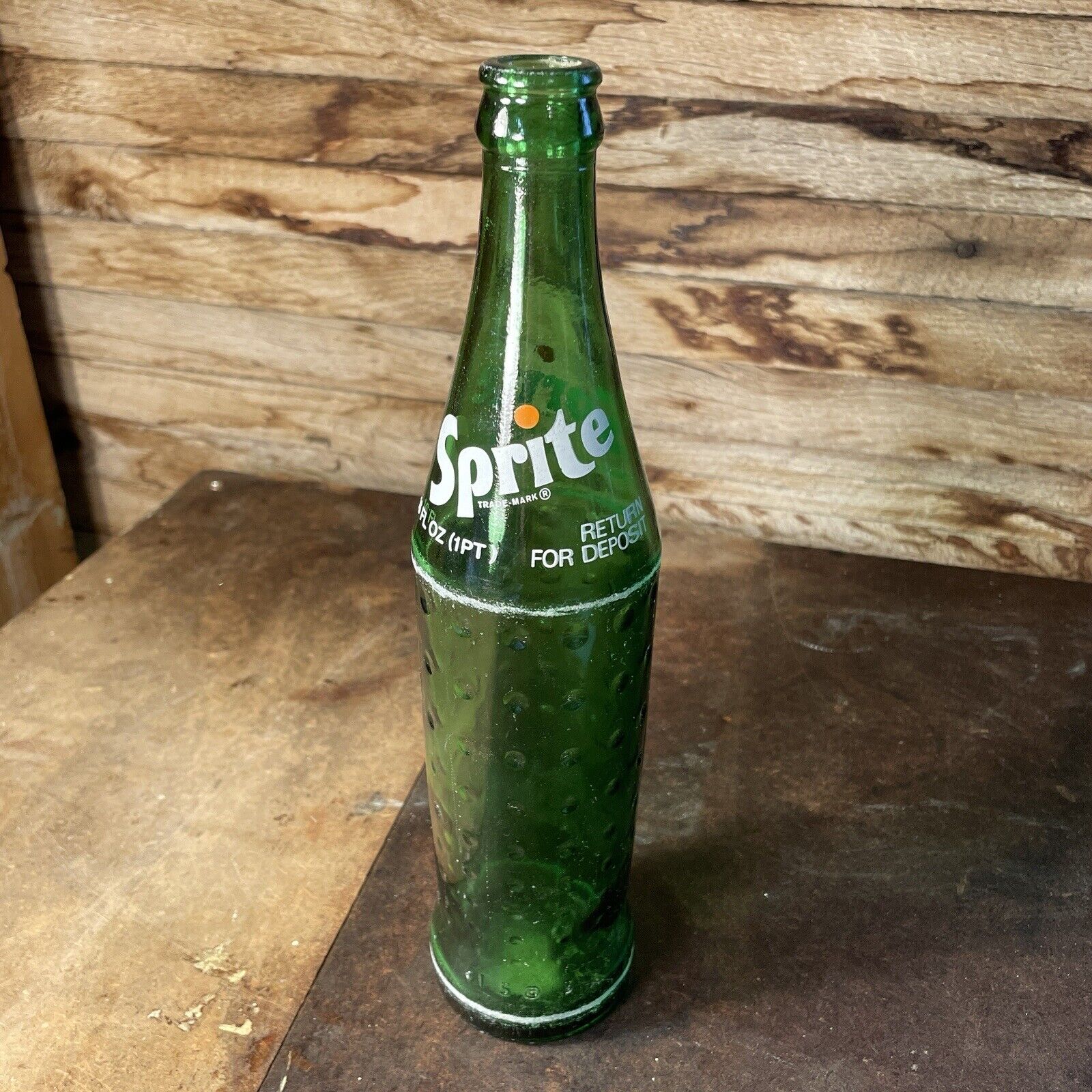 Vintage SPRITE Bottle Green Glass 16 OZ Soda Pop - CHICKAMAUGA NATIONAL MIL PARK