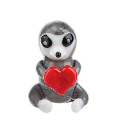 Ganz Miniature Glass SLOTH Holding HEART Collectible Figurine 1\