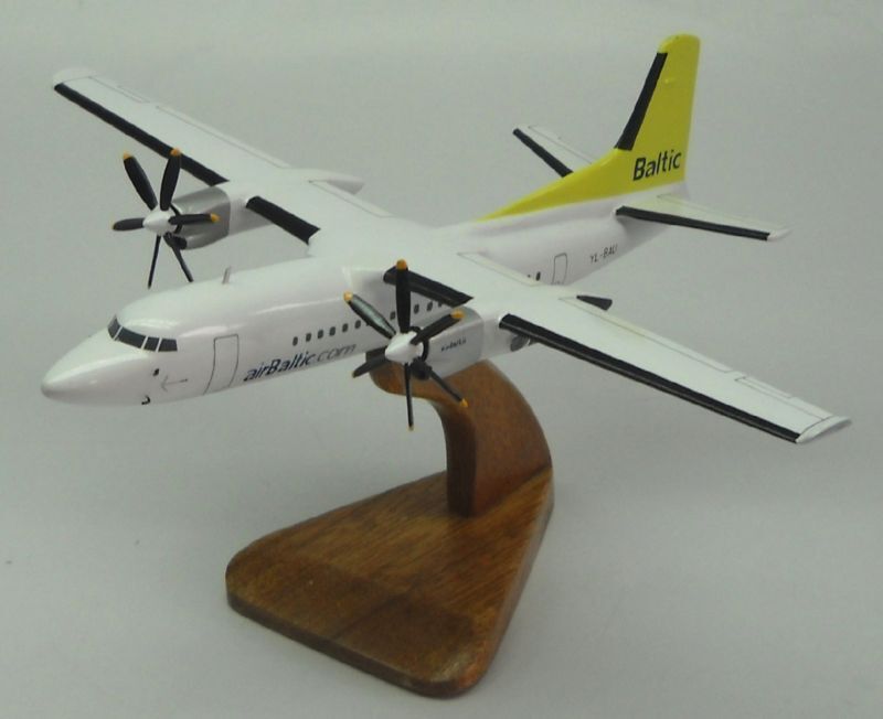 F-50 Fokker 50 Air Baltic Airplane Desktop Wood Model Small New