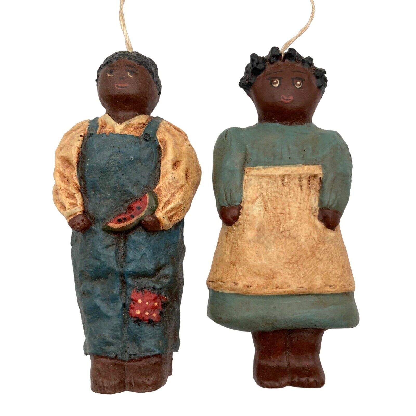 2 Vtg Tole’n Haus Heirloom Collection Doris Williams African American Ornaments