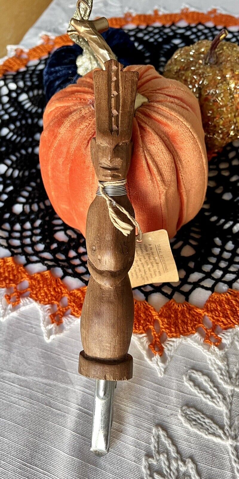 Vintage African Tribal Wood Carved Bottle Opener - Protection From Witch Doctor
