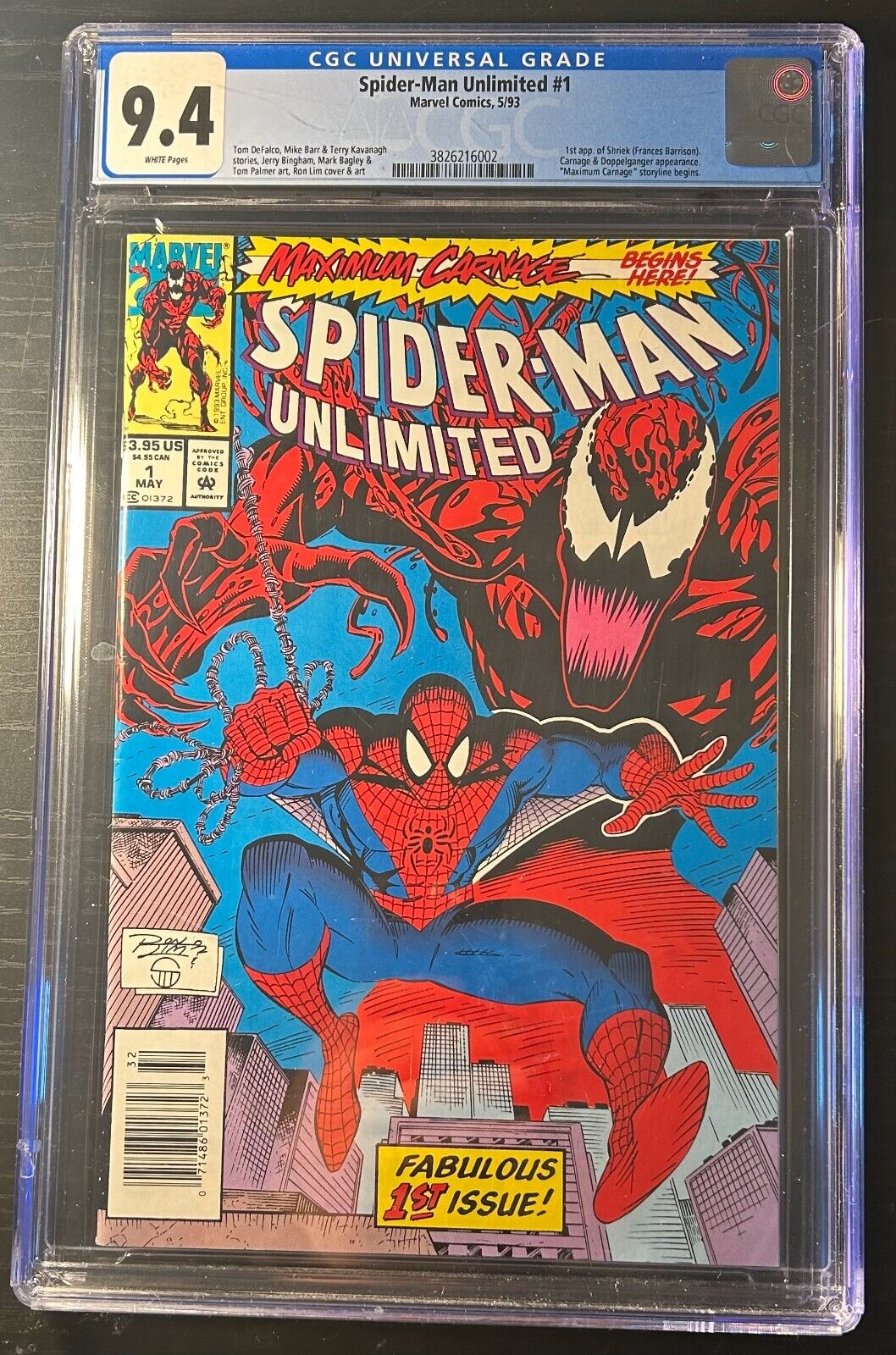 Spider-Man Unlimited #1 (1993) Marvel Comics (CGC Graded: 9.4) 1st app Shreik