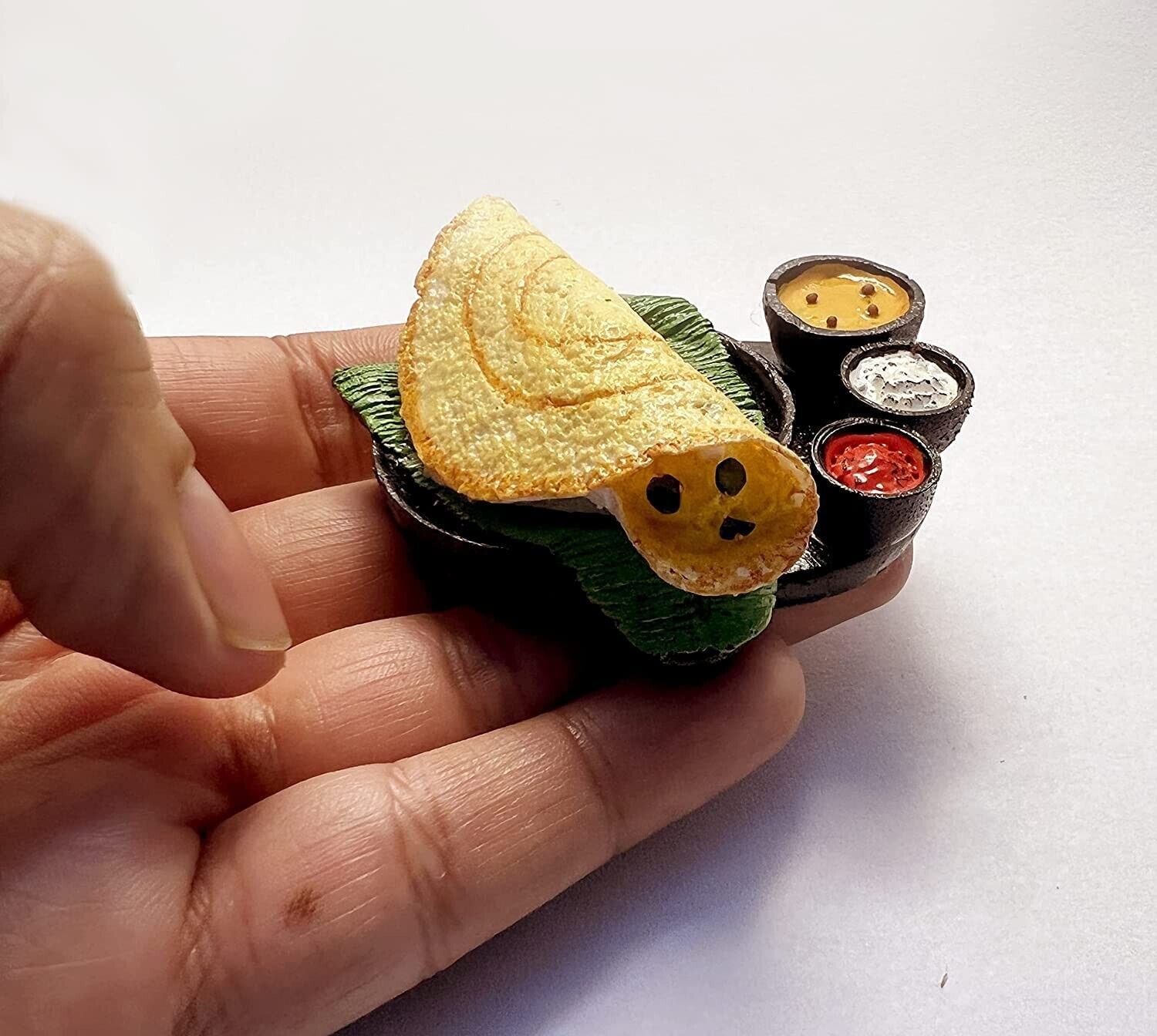 Dosa Miniature Handmade 3D Fridge Magnet India Souvenir