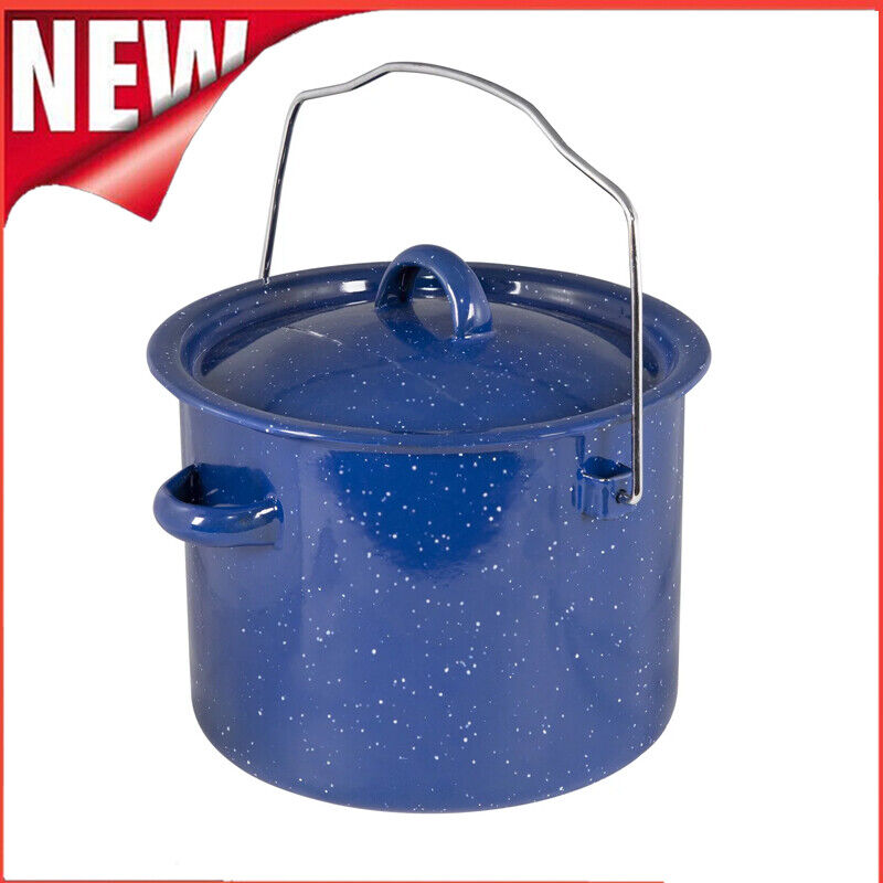 Enamel Straight Pot Soup Pots Prevent Chips Camping Outing Breakfast Durable New
