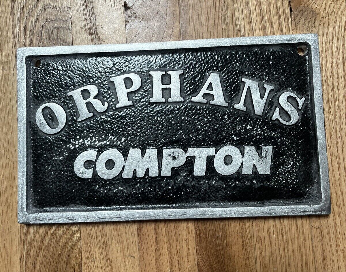 Vintage Cast Aluminum Orphans Compton California Car Club Plaque