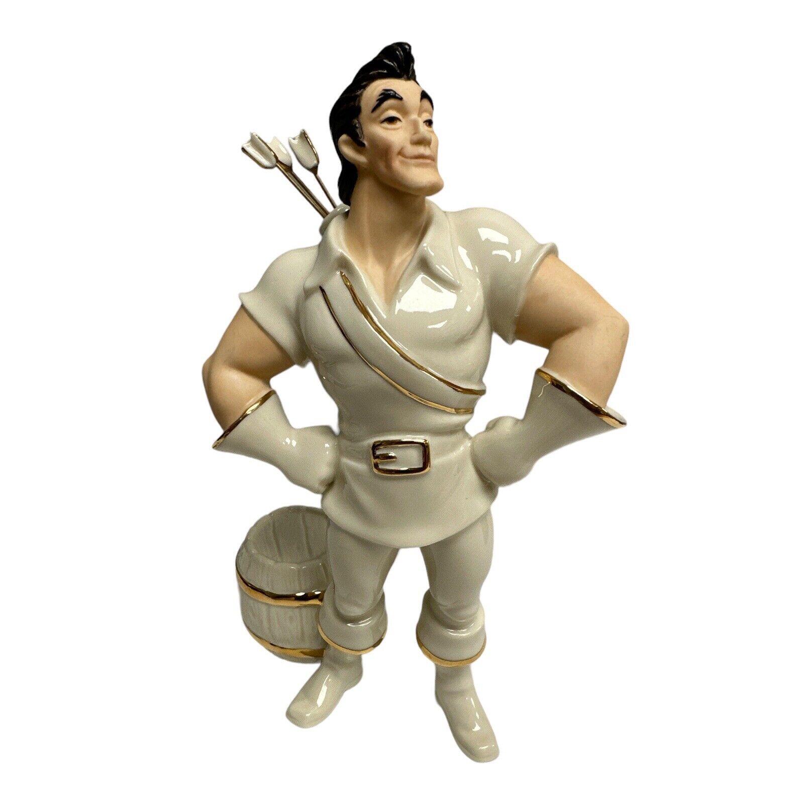 Gaston Villain Beauty & the Beast Disney statue 9” Lenox Gold Barrel Arrows Read