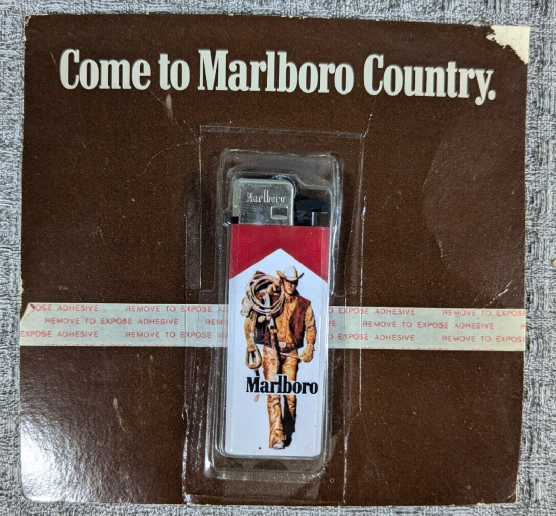 Vintage Marlboro Man Cigarette Lighter Phillip Morris 1983 Promotional Advertise
