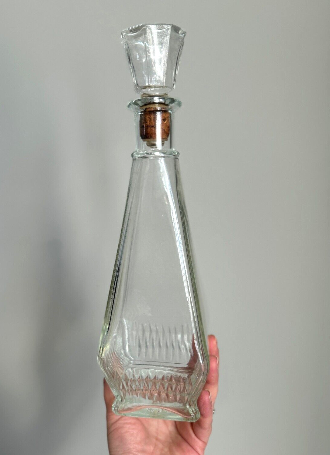 Vintage Glass Decanter Barware Armstrong Clear Bourbon Bottle Spirits Forbidden