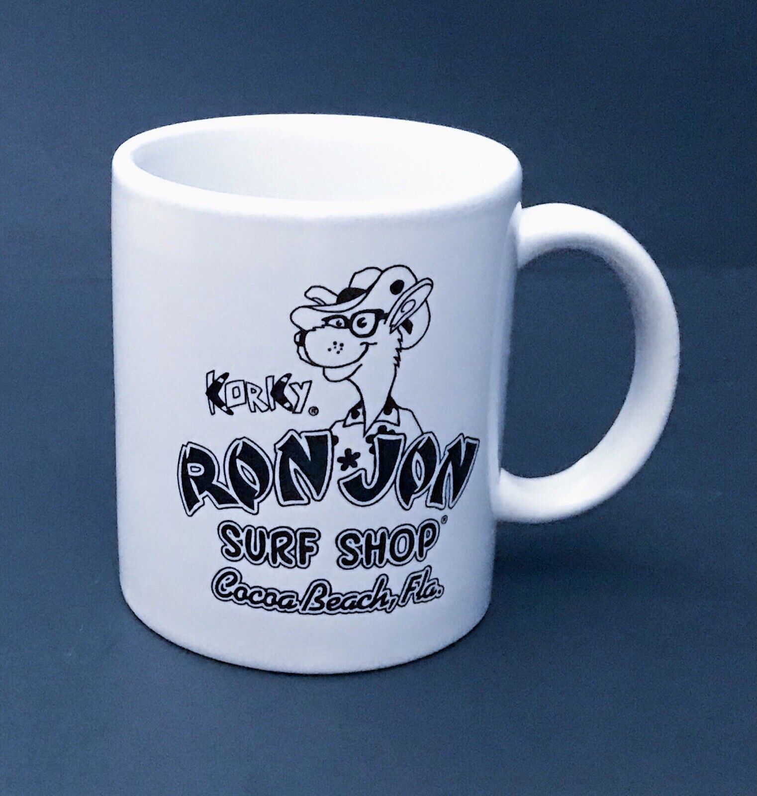 Vintage Ron Jon Surf Shop Surf Cruiser Korky Cocoa Beach Florida Mug Coffee Cup 