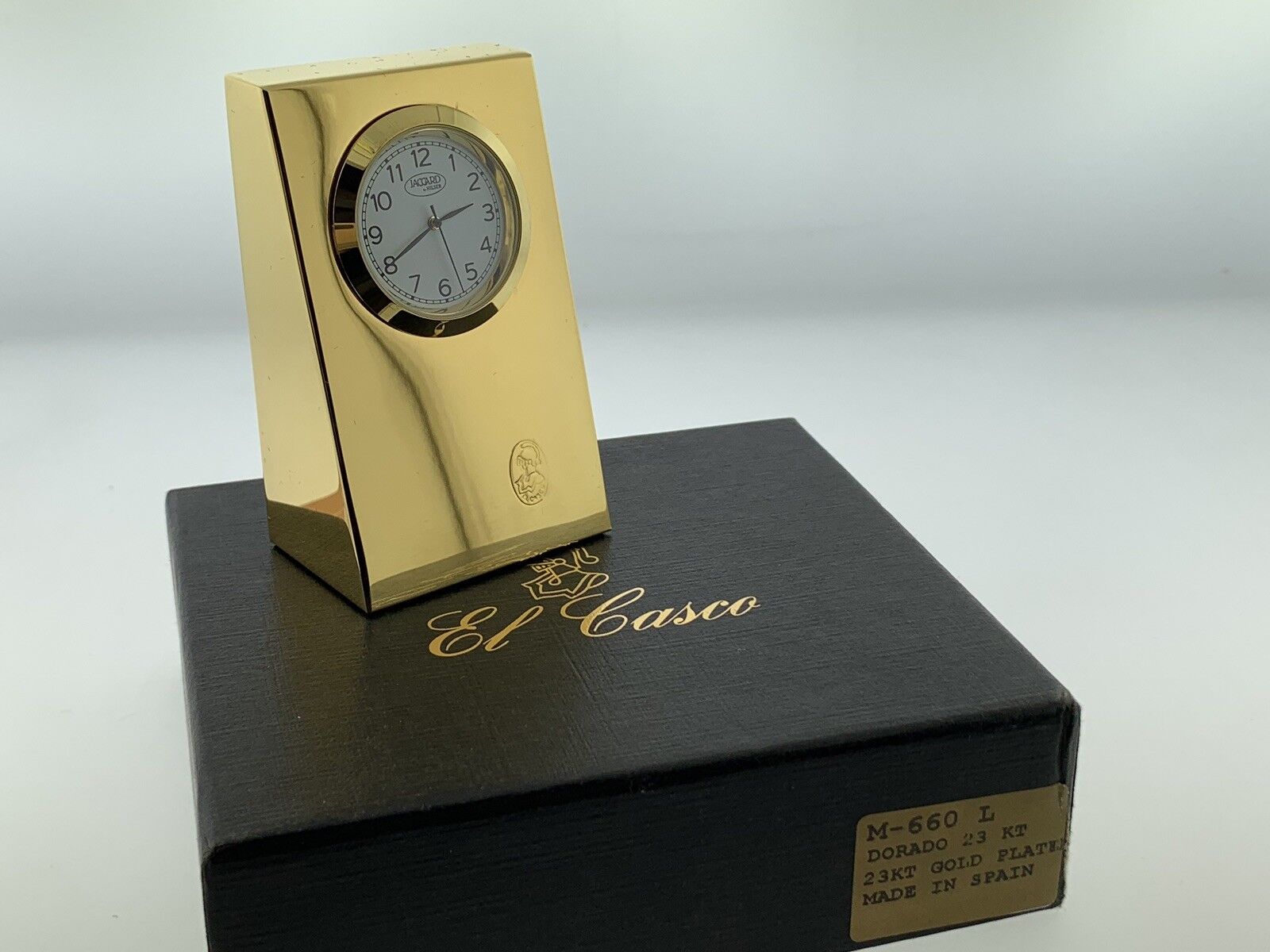 El Casco Gold Paperweights Desk Clock M660L