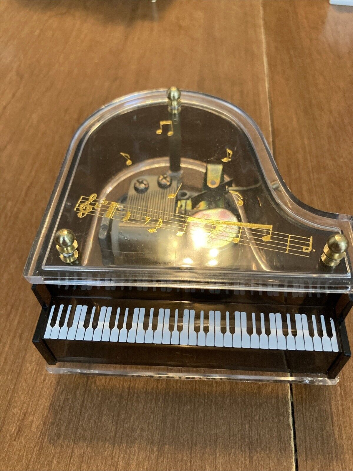 Vintage Clear plastic grand piano music box