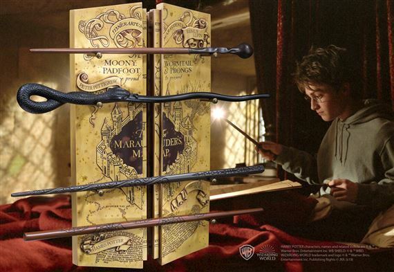Harry Potter Marauders Map 4 Wand Set Hogwarts Wizarding World Peter Pettigrew