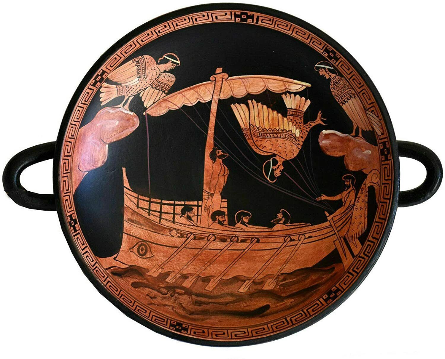 Odysseus Passing The Sirens - Red Figure Small Kylix Vase by Siren Painter