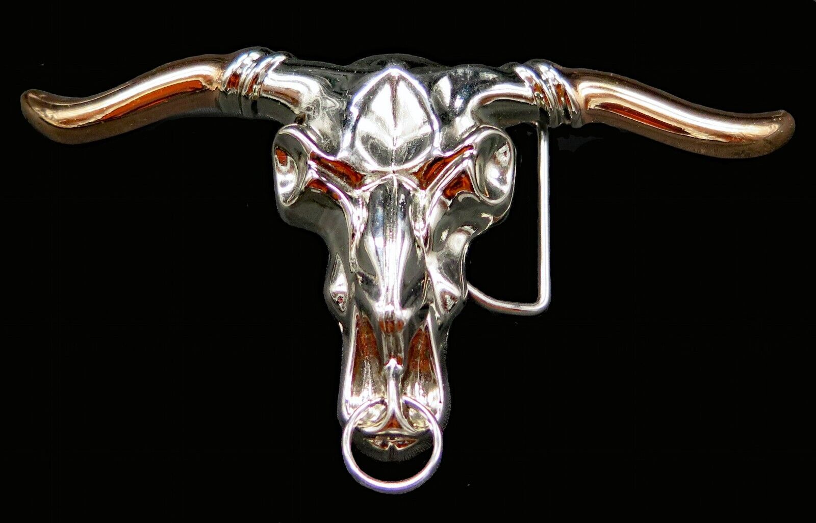 Texas Longhorn Steer Skull Belt Buckle