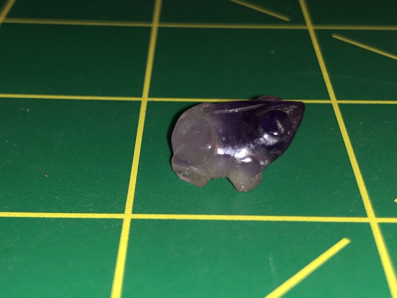 8.5 Carat Carved Brazilian Amethyst Gemstone Frog Miniature