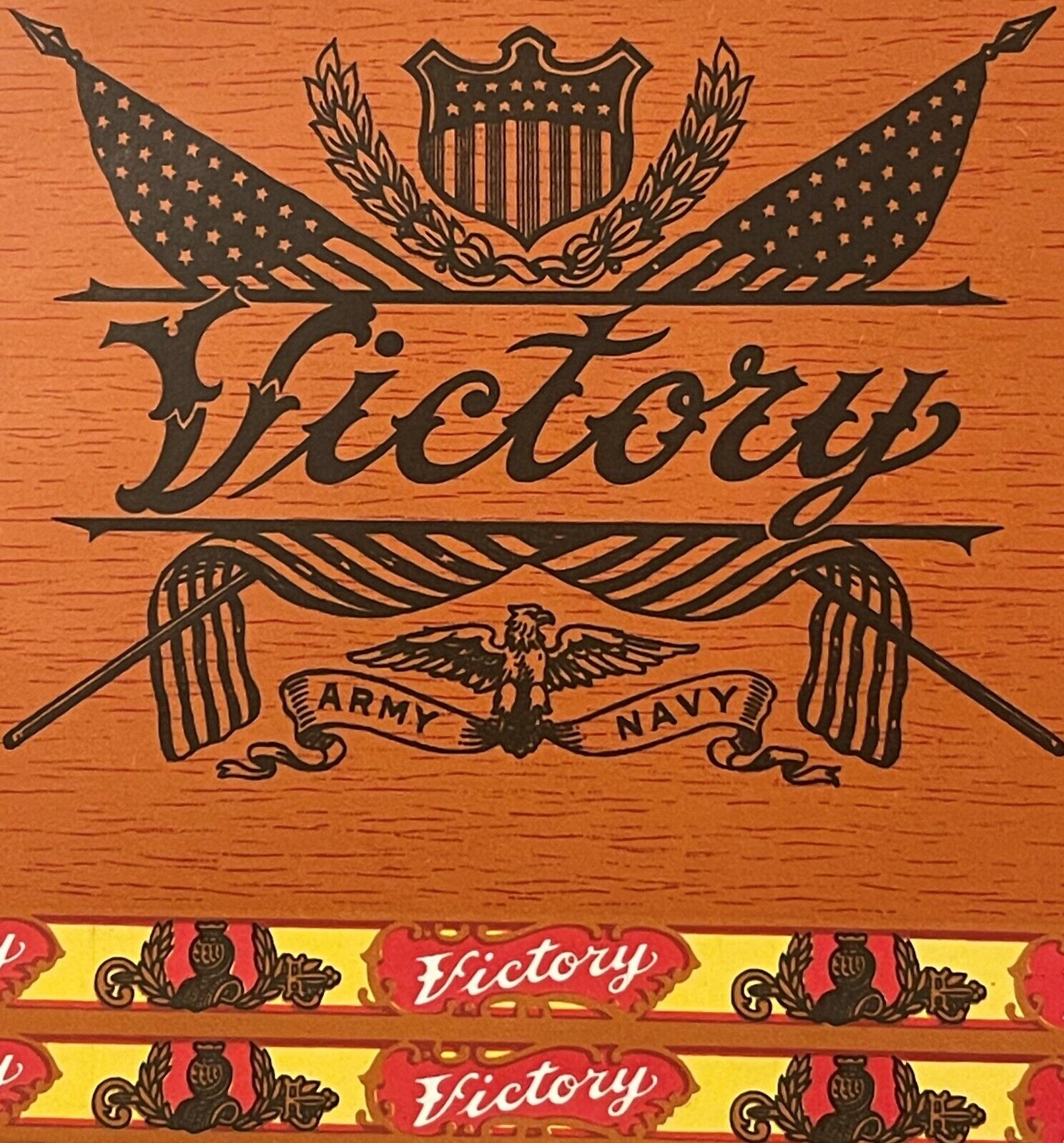 Antique Vintage 1920s - 1930s WWI Victory Army and Navy Patriotic Cigar Label