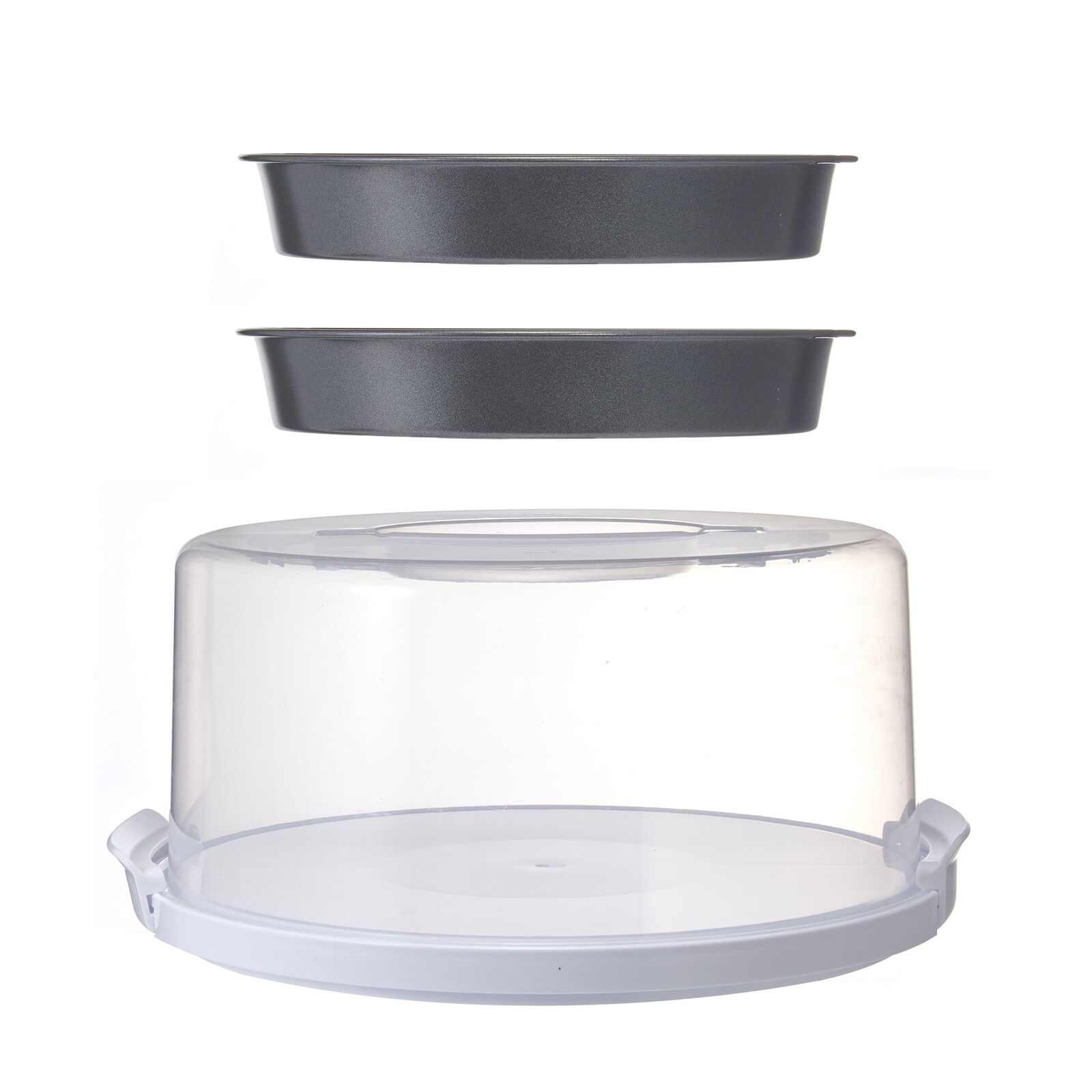 Mainstays 12-Inch Clear Cake Stand Comes with 2 9-Inch Gray Discs Carbon Steel