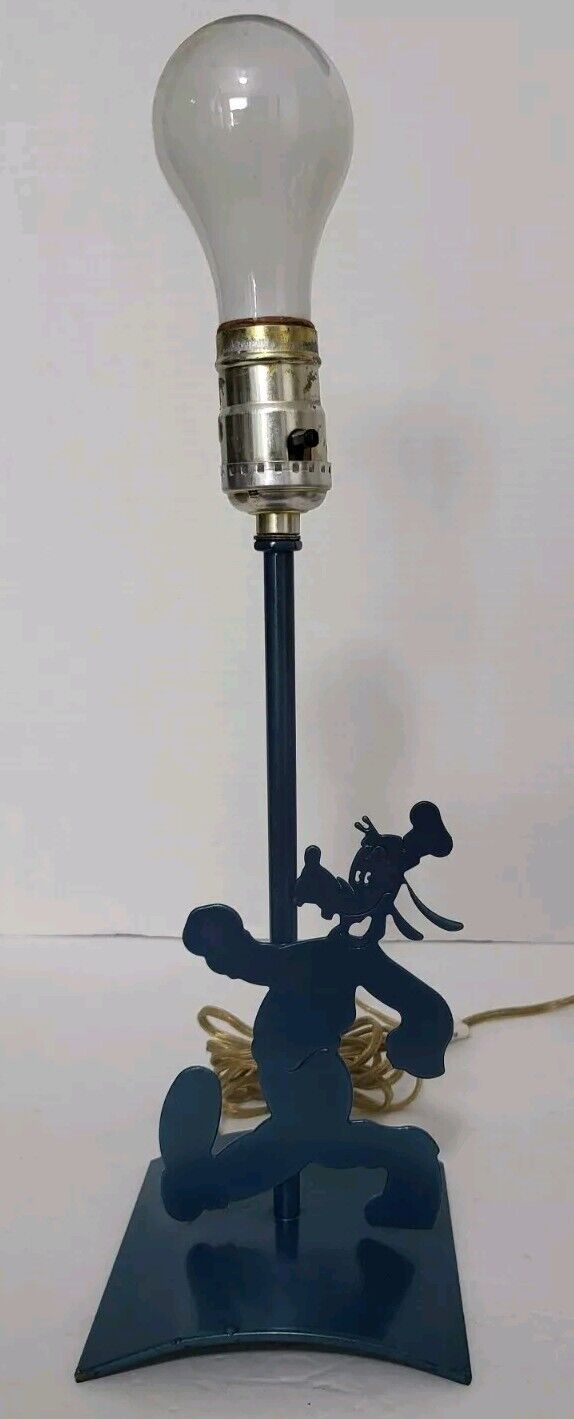 Vintage Mickey and Co Goofy Lamp Metal Blue Cresswell Desk