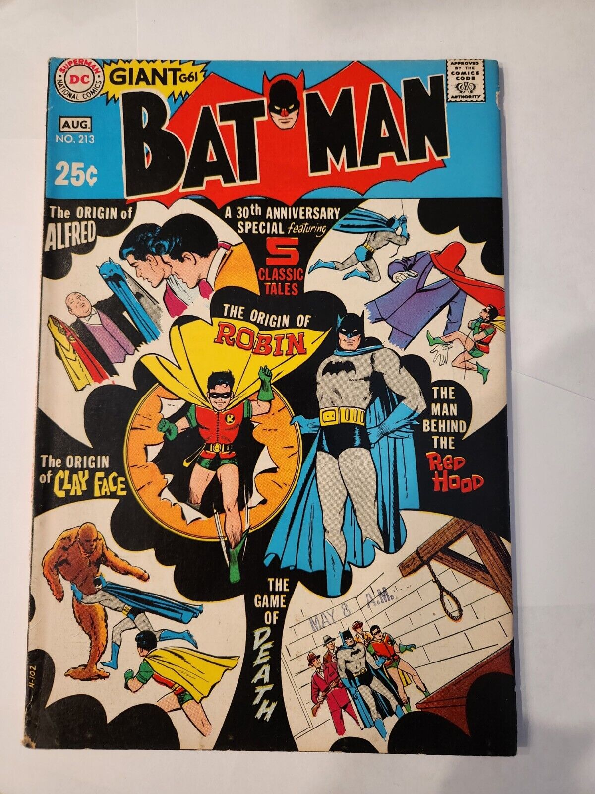Batman #213 Giant 1969 DC Comics Origin of Robin / Clayface/ Alfred