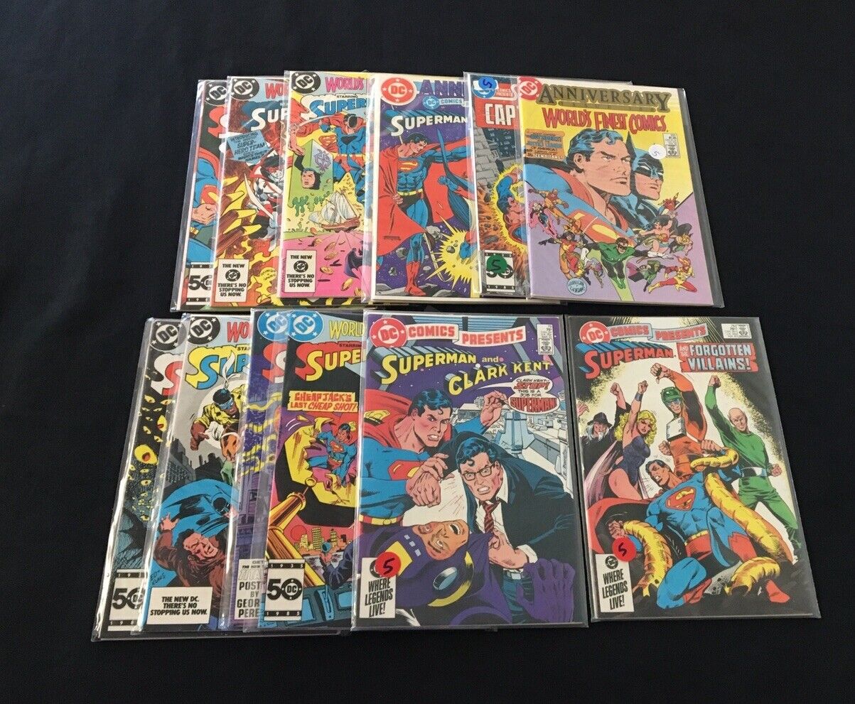 WORLD'S FINEST COMICS Lot Of 12 SUPERMAN, BATMAN, DC COMICS, BRONZE, Rare Key