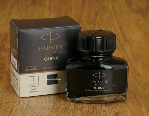 Parker Quink Fountain Pen Ink Bottle 30ml Black Or Blue Genuine Product