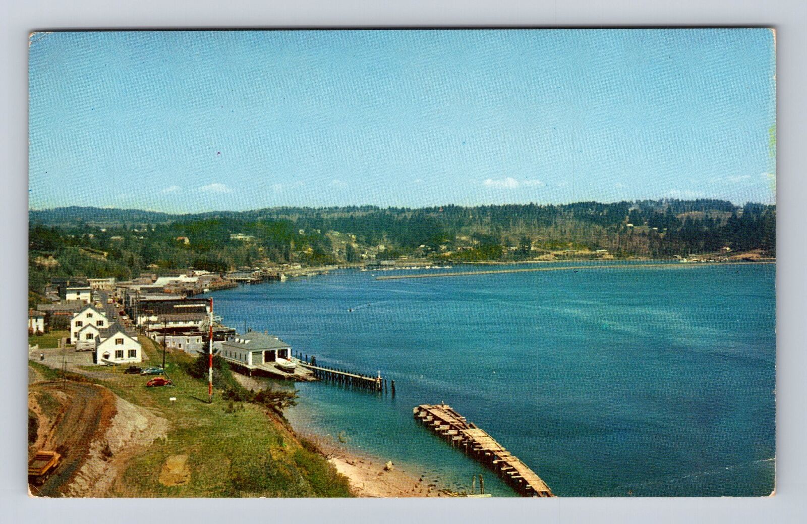 Newport OR-Oregon, Coast Guard Station, Antique, Vintage Souvenir Postcard