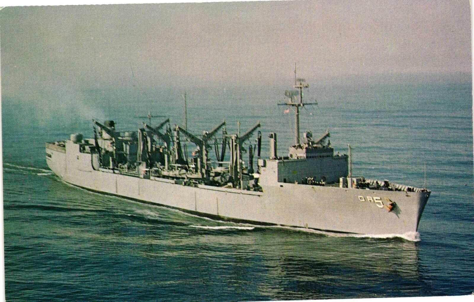 Vintage Postcard- U.S.S. Wabash (AOR 5) Ship.
