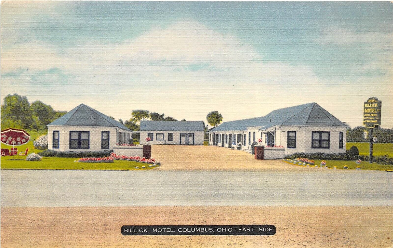 Columbus Ohio 1940-50s Postcard Billick Motel 