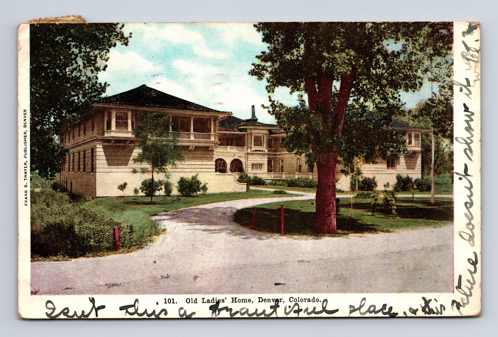 1908 Old Ladies' Home Denver CO Postcard