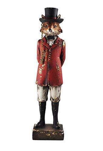 Fox Statue Novelty Hunting Fox Gentleman Figure Dapper Animal Range (80651)