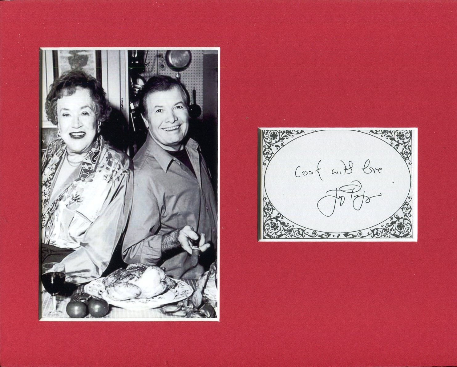 Jacques Pepin Famous French Chef Signed Autograph Photo Display W/ Julia Child