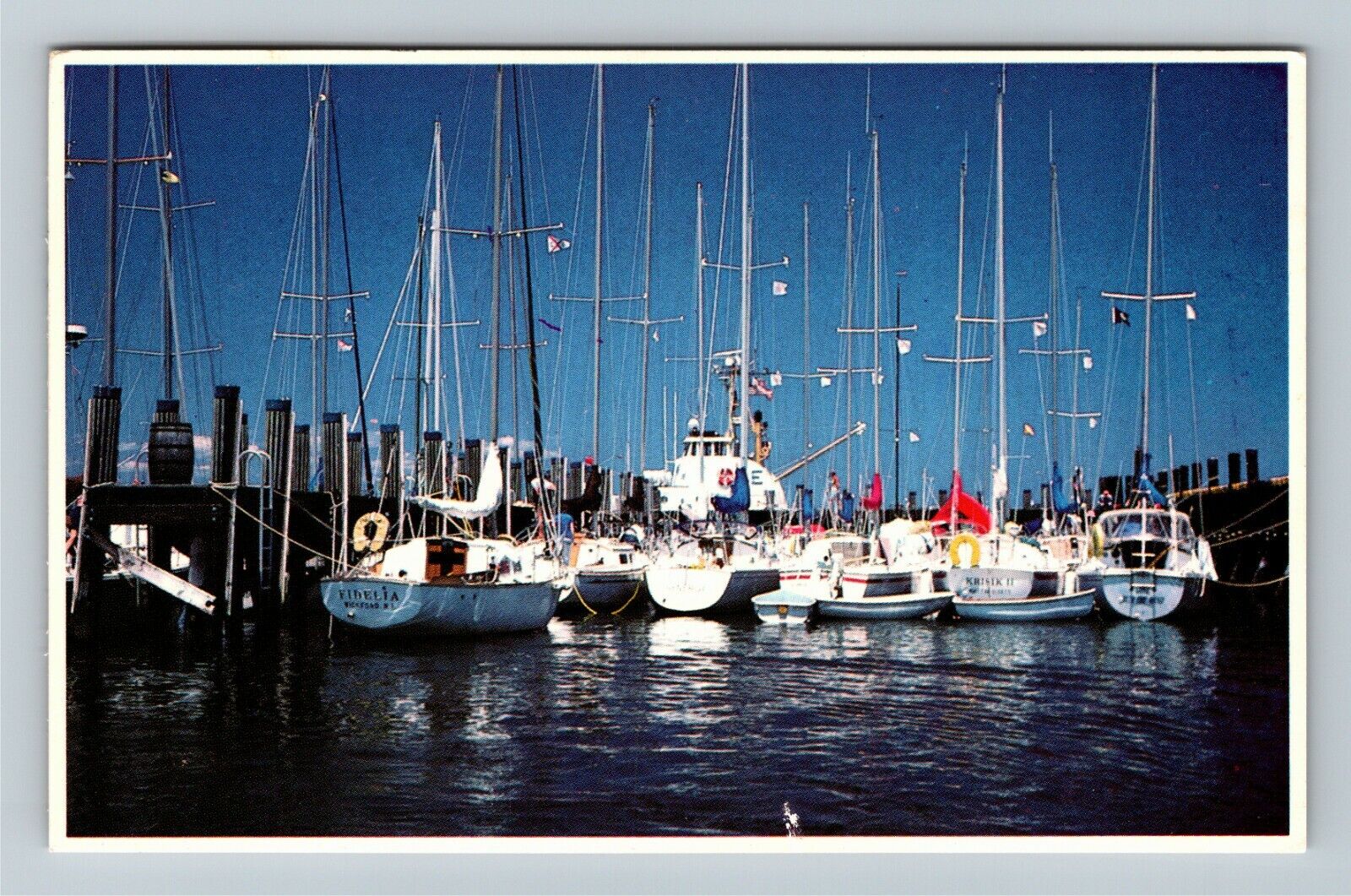 Nantucket, MA-Massachusetts, Boat Basin, Vintage Postcard