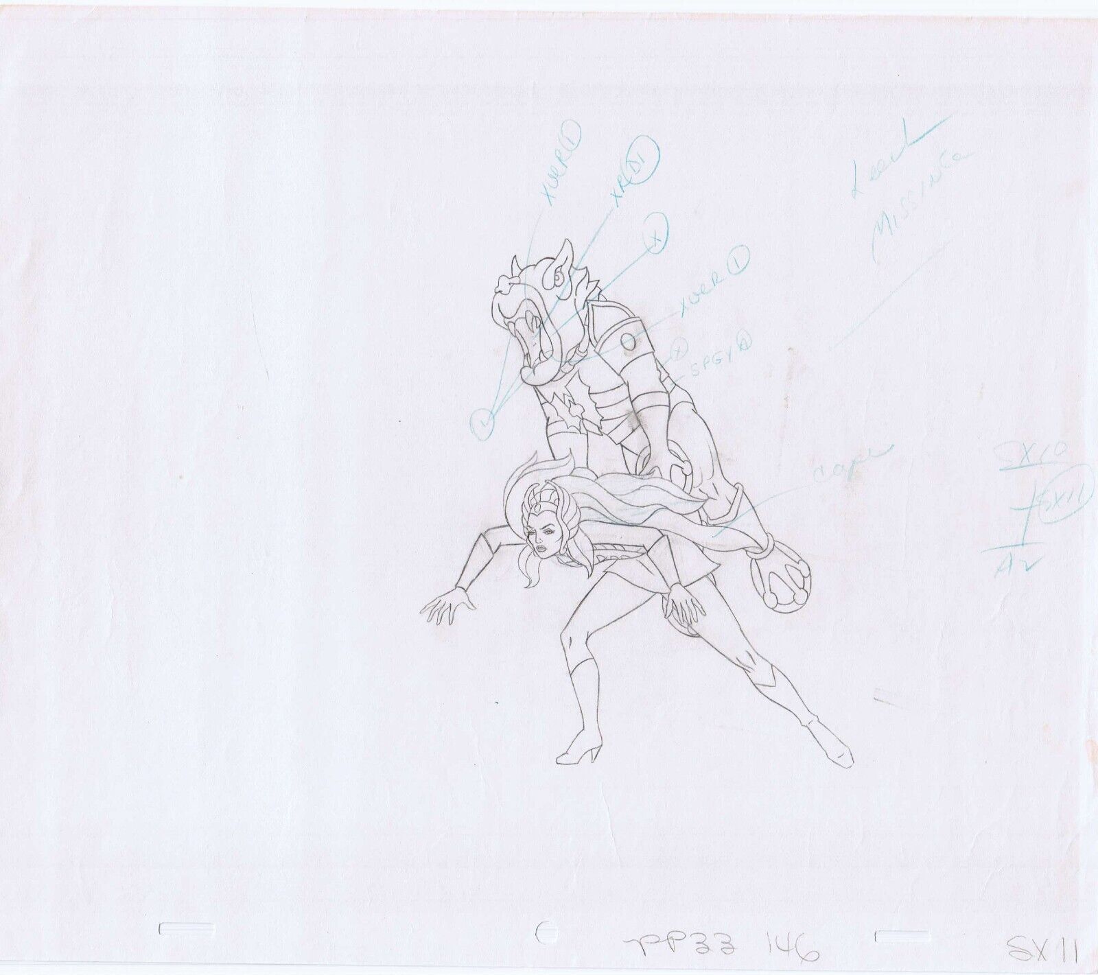 She-Ra Leech 1985 Original Art Animation Production Pencils PP 33-146 SX-11