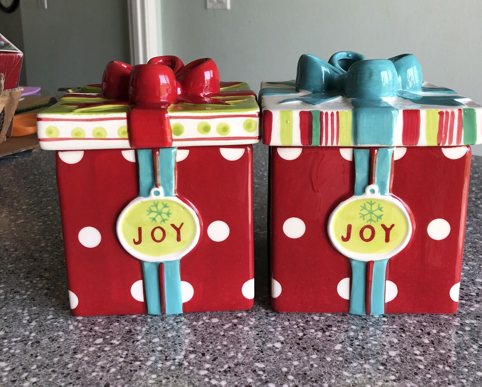 American Atelier Christmas Holiday Box- Joy-Gift box Candy Cookie Fudge Presents