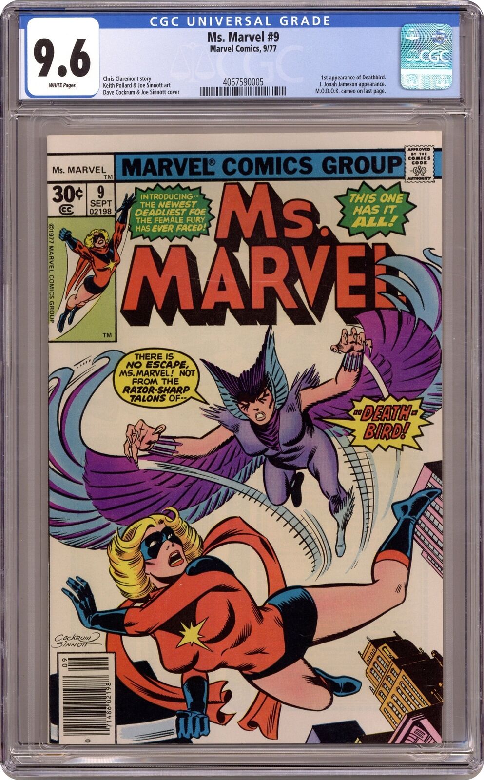 Ms. Marvel #9 CGC 9.6 1977 4067590005