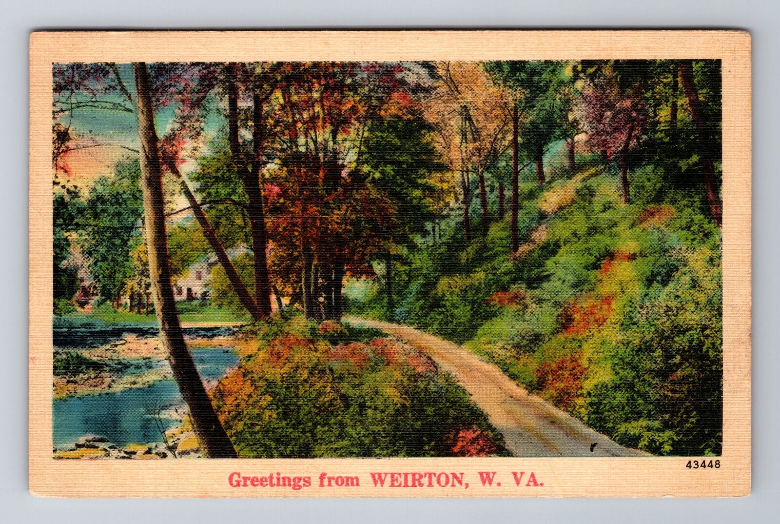 Weirton WV-West Virginia, General Greetings Path, Vintage c1940 Postcard