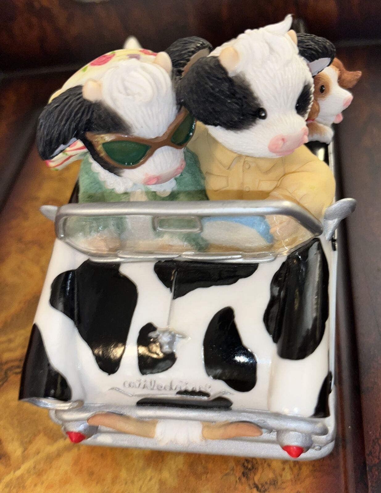 Enesco Mary\'s Moo Moos I\'VE GOT MOO IN THE FRONT SEAT OF MY HEART Figurine CAR