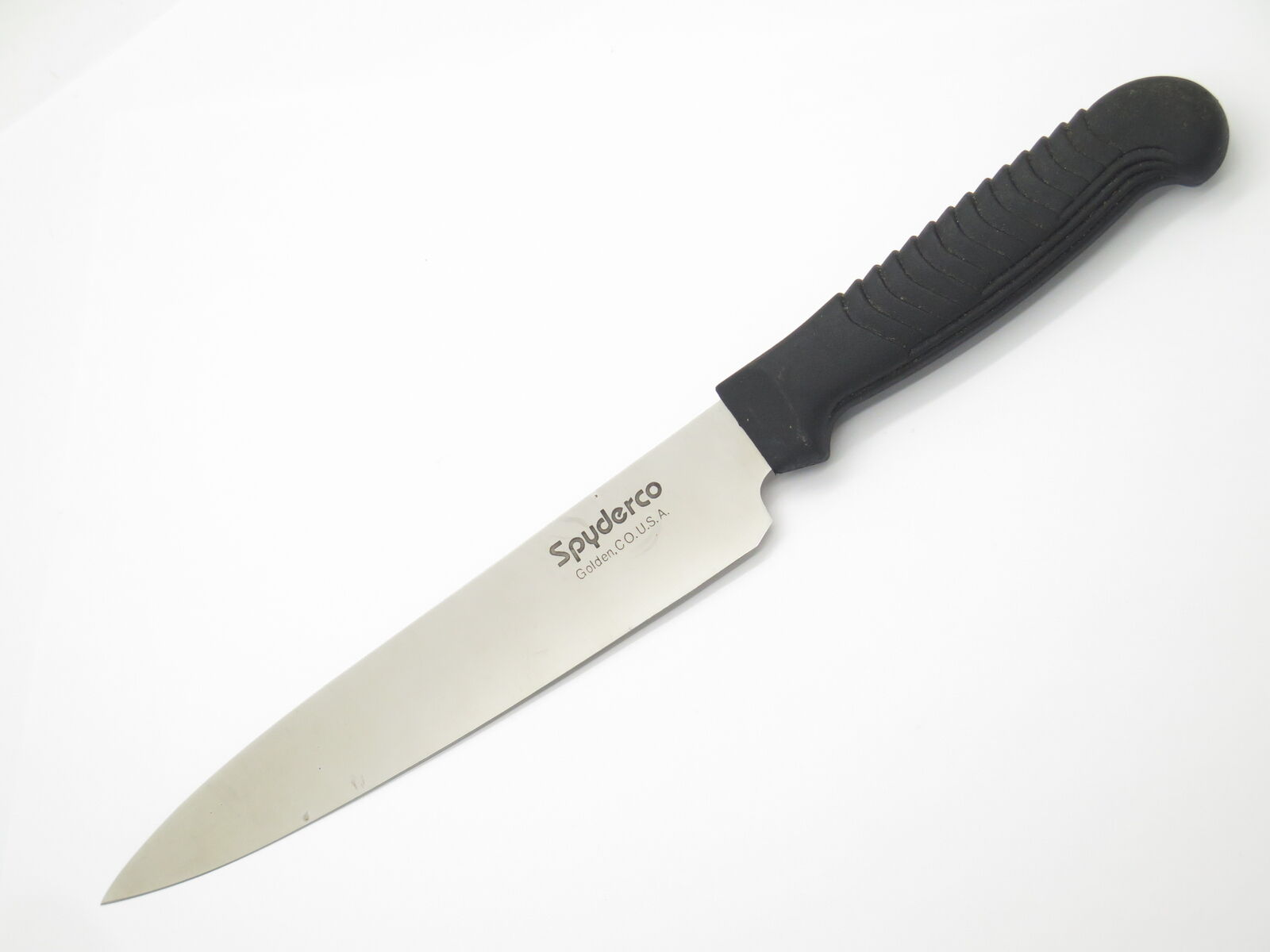 Vintage Spyderco Seki City Japan Stainless Fixed 6.5 Blade Kitchen Cutlery Knife