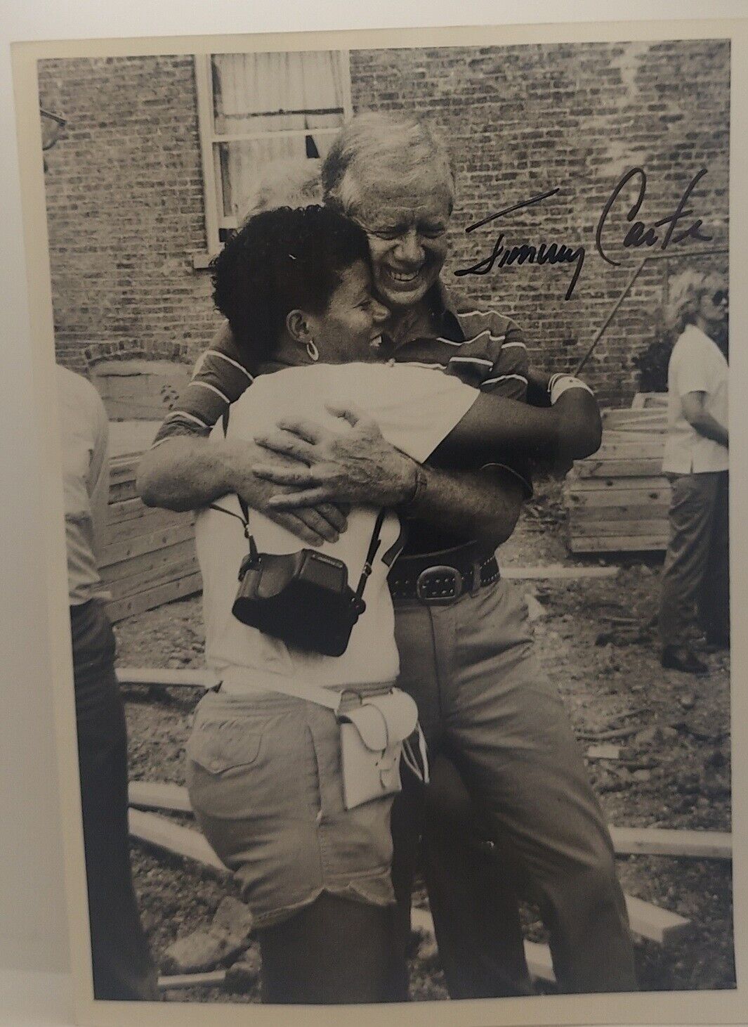 Jimmy Carter Signed 8x10 Vintage Photo Full Signature Habitat For Humanity 